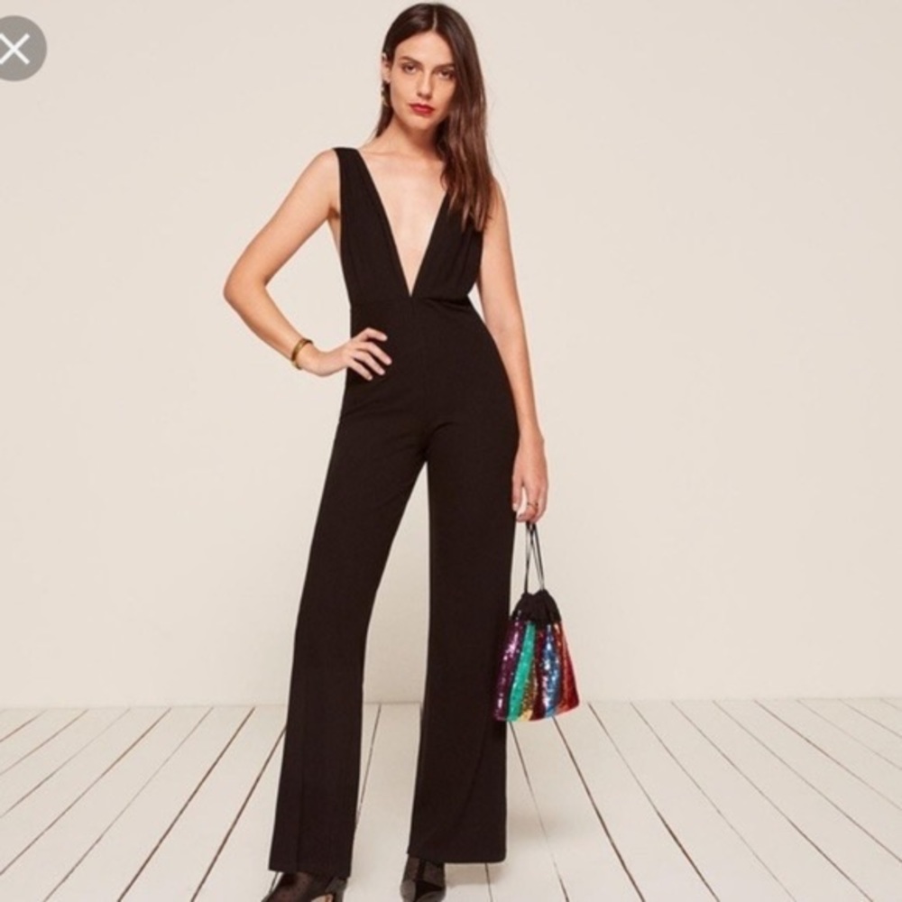 NWT BRAND NEW - REFORMATION PETITES VICE JUMPSUIT - BLACK - SIZE XSP (XS Petite)